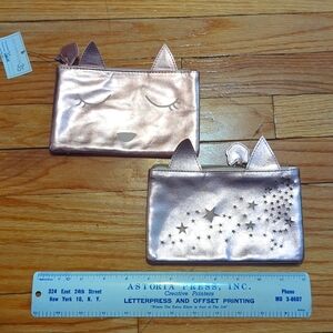 2x Sephora Cosmetic Bags metallic pink